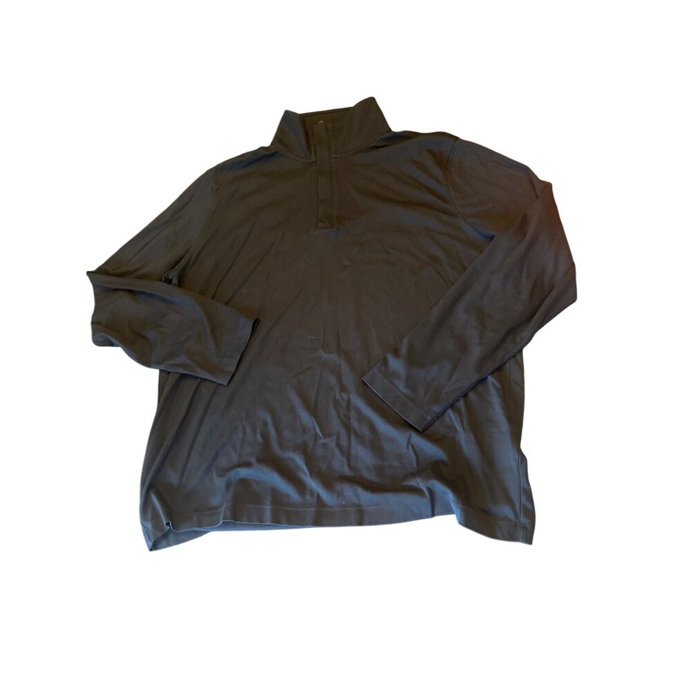 Banana Republic Luxury Touch Mens Pullover Shirt XL Black 100%‎ Cotton
